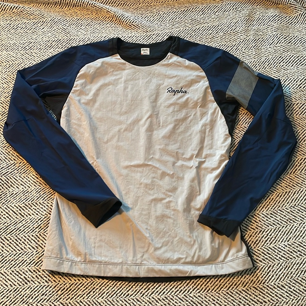 Rapha Women's Trail Windblock Jersey Navy Blue/Gray - Small 🚴🏼 biking